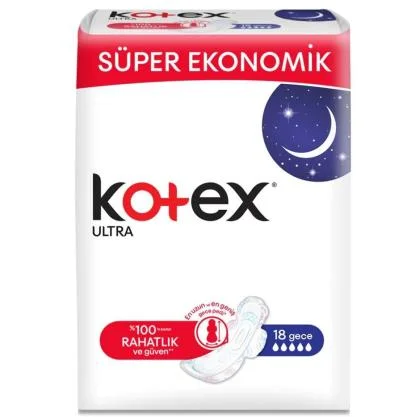 Kotex Ultra Ped Süper Ekonomik Gece 18'li - Gratis 27000008