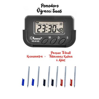 Kenko Pomodoro Öğrenci Saati Kronometreli Ders Çalışma Saati - Tükenmez Kalem Pensan TYC00370579758